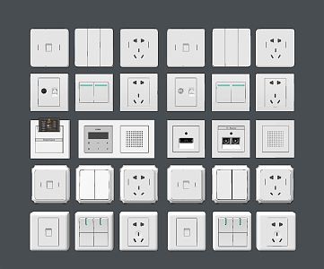 Modern socket switch socket combination 3d model