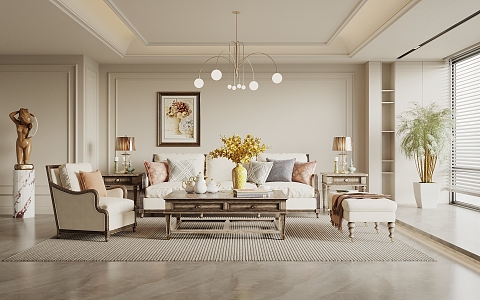 American Living Room 3d model