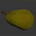 Fresh Yellow Ripe Pear With Natural Surface Texture On Gray Background 3d model