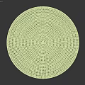 Beige Woven Round Rug with Concentric Circle Pattern and Textured Surface Design