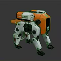 Orange White Quadruped Robot With Mechanical Structure Unit 731 And 507 3d model