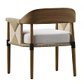 Elegant Single Accent Chair With Wooden Frame Woven Armrests And Light Padded Seat