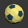 Geometric Yellow And Blue Soccer Ball As Sports Equipment For Training And Games
