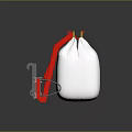 Two White Household Storage Containers With Red Metal Frame And Yellow Hooks