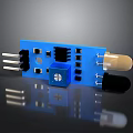 Blue Electronic Sensor Module With Circuit Board And Component Pins