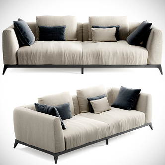 modern double sofa fabric double sofa 3d model