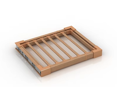 Wooden Wardrobe Internal Frame Structure With Horizontal Slats Shelves For Practical Storage 3d model