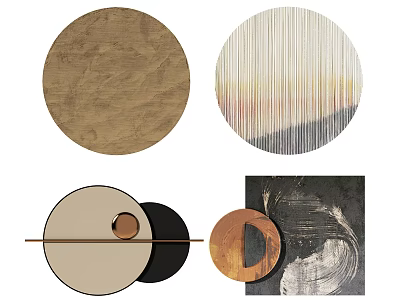 Stylish Abstract Circular Wall Decor Featuring Textured Patterns And Geometric Designs 3d model