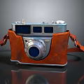 Vintage Classic Camera With Leather Strap And Retro Metal Body Design