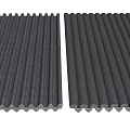Black Long Strip Architectural Components With Two Different Textures Neatly Arranged 3d model