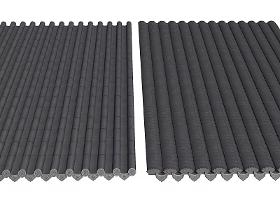 Chinese style eaves ancient building tube tile roof style 3d model