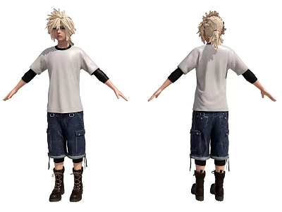 Modern Boy Jeans Boy 3d model