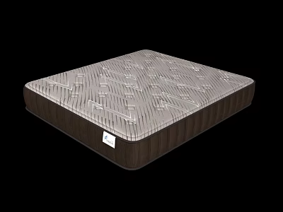 Comfortable Mattress With Gray Pattern Surface And Brown Border For Supportive Sleep 3d model
