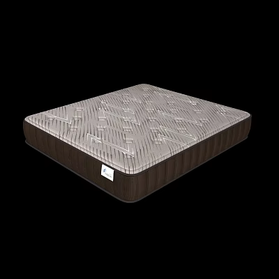 Comfortable Mattress With Gray Pattern Surface And Brown Border For Supportive Sleep 3d model