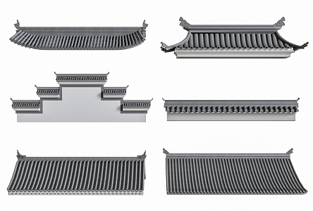 New Chinese Eaves Tile Eaves 3d model