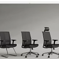 Office Chair Multiple Designs With Mesh Back Leather Seat Armrests And Different Bases 3d model