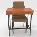 Home Office Furniture Set Wooden Desk With Metal Frame And Upholstered Chair