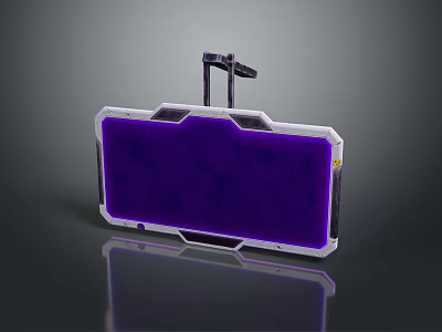 Modern Purple Display Board With Metal Frame And Stable Stand Design 3d model