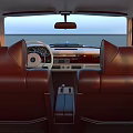 Red Vintage Classic Sedan With Open Doors Showcasing Luxurious Interior