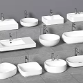 Modern wash basin wash basin counter basin round table basin faucet wash basin 3d model