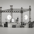 Modern stage Modern stage Open-air stage Lighting equipment 3d model