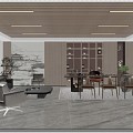 New Chinese Tea Room Leisure Area 3d model