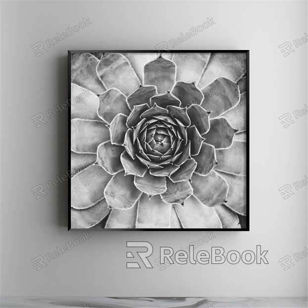 Modern Plant Painting Black and White Study Plant Flower Flower Decorative Painting model