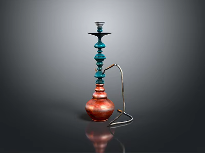 Modern Metal Lighting Combination With Blue Red Layers And Tall Structure For Interior Decor 3d model