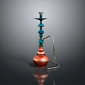 Modern Metal Lighting Combination With Blue Red Layers And Tall Structure For Interior Decor