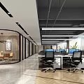modern public office area office area 3d model