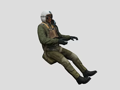 Low Model Cartoon Pilot Sitting Position Pilot 3d model Low Model Cartoon Pilot Sitting Position Pilot 3d model
