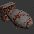 Rusted Metal Military Bomb Weapon With Vintage Design And Fins
