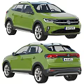 Green Volkswagen Crossover Car With Modern Front And Rear Design Features Alloy Wheels