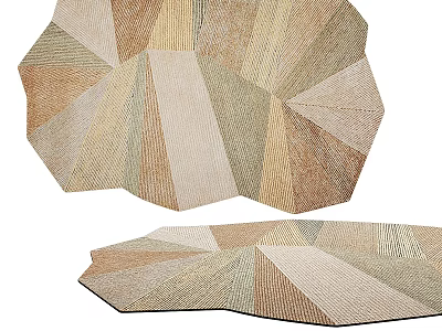 Square Rug With Geometric Pattern In Neutral Tones For Home Decor 3d model