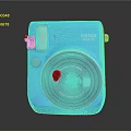 Blue Instax Instant Camera Electronic Appliance With Built In Flash And Round Lens