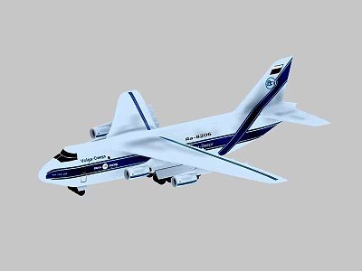 Kuwait Airways White And Blue Airliner With National Flag Logo On Fuselage 3d model