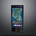 Portable Handheld Device Screen Showing Map With Markers Nearby Area Points And Colorful Icons