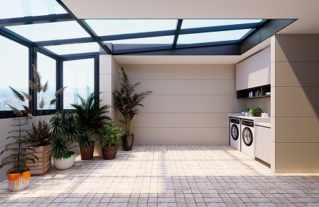 Modern Sun Room 3d model