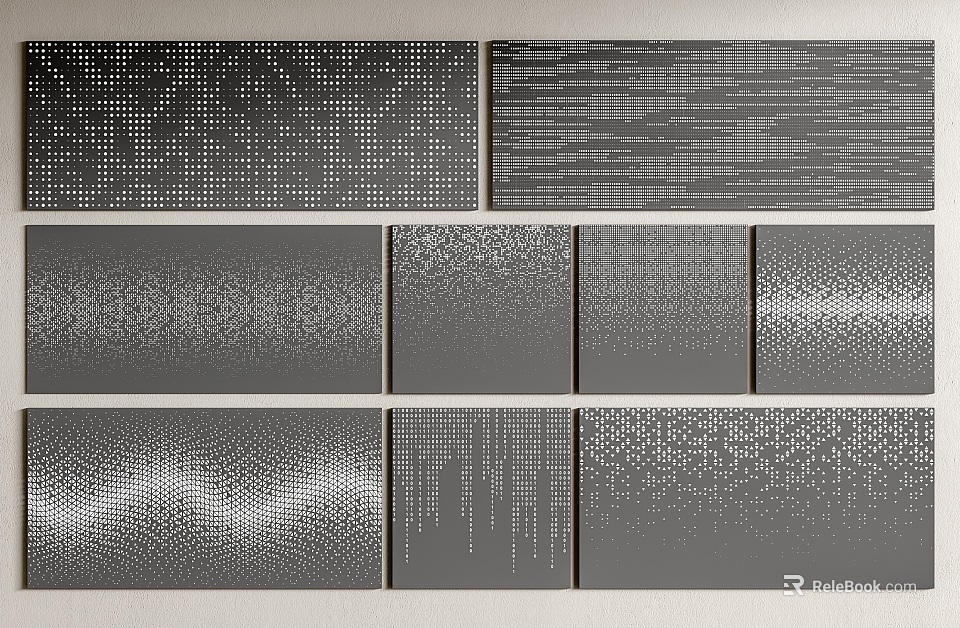 Wainscoting Design With Different Textures And Various Patterns For Modern Interior Walls 3d model 