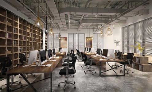 Industrial LOFT Public Office Area Office 3d model