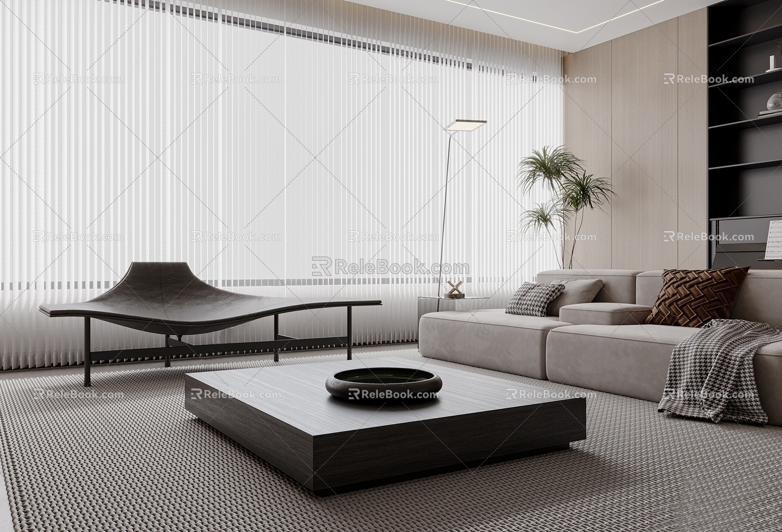 Living room dining room sofa coffee table combination leisure sofa 3d model