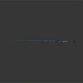 Futuristic Black Rifle With Blue Light Effects And Modern Tech Design