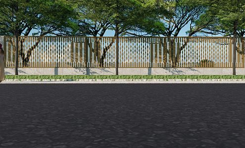 Modern landscape wall community grid landscape wall 3d model