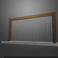 Contemporary Garden Landscape Water Feature With Vertical Water Curtain Metal Frame And Water Basin