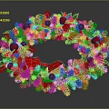 Christmas Wreath Decoration With Green Foliage Red Berries Pine Cones White Balls And Red Bow