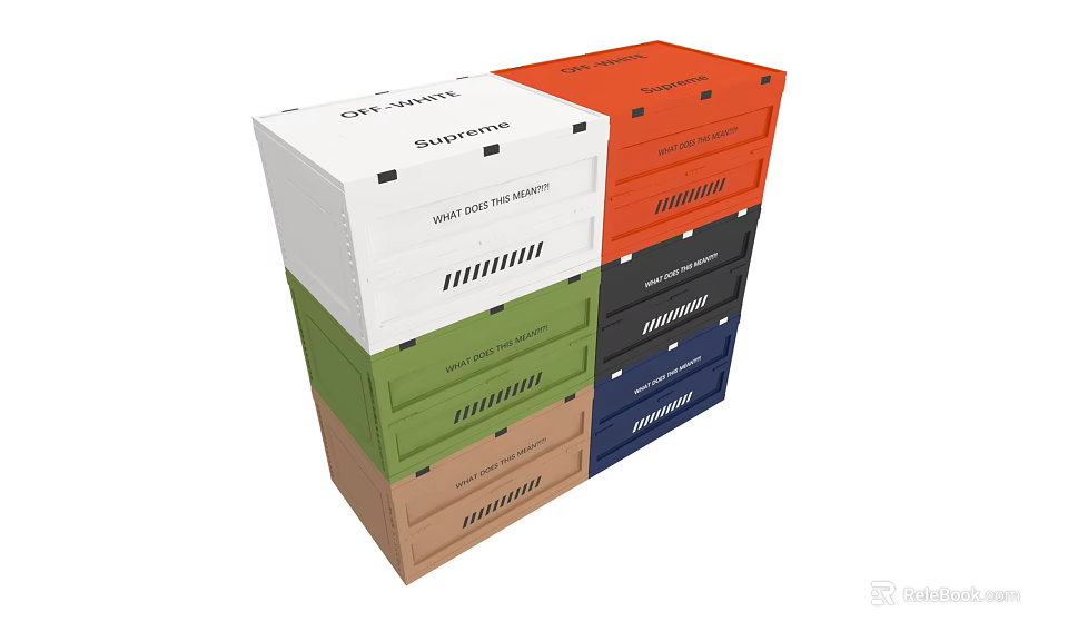 Colorful Stackable Office Depot Storage Boxes With Multiple Colors For Organized Storage 3d model 