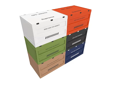Colorful Stackable Office Depot Storage Boxes With Multiple Colors For Organized Storage 3d model