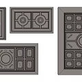 Various Decorative Ceiling Panel Designs With Ornate Circular Motifs And Geometric Patterns 3d model