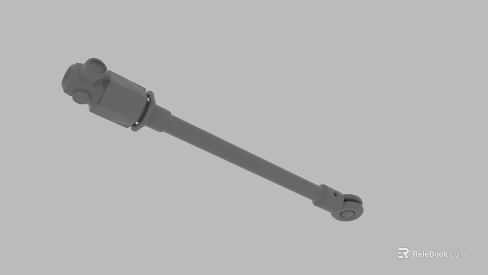3D Rendered Mechanical Connecting Rod Component With End Joints And Central Structure 3d model 