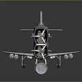 Vintage Metal Airplane Model With Propeller Wings And Mechanical Details